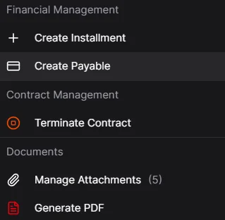 IRM365 Contract Actions