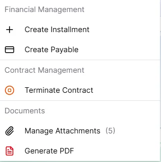 IRM365 Contract Actions